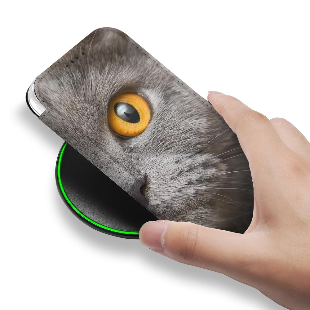 Apple iPhone 17 Pro Book Case Britse Korthaar voorkant kattenoog hand