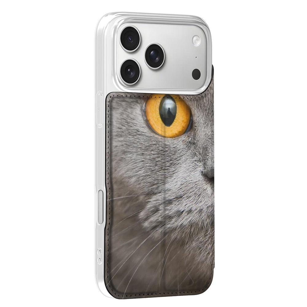 Apple iPhone 17 Pro Book Case Britse Korthaar kattenoog zijaanzicht