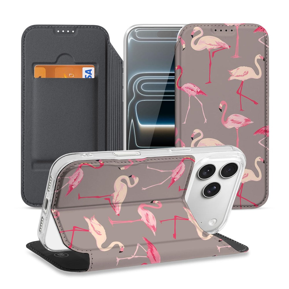 Apple iPhone 17 Pro Flip Style Cover Flamingo design flamingo voorkant