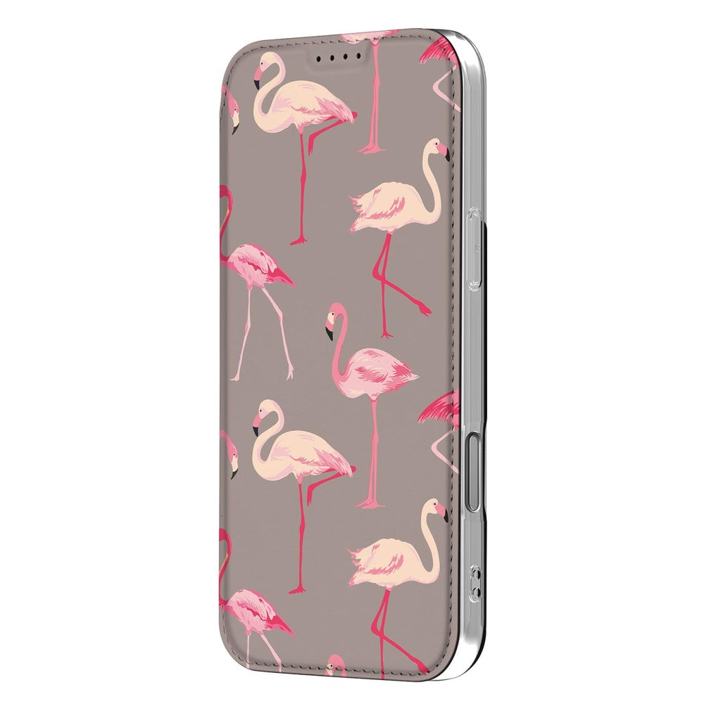 Apple iPhone 17 Pro Flip Style Cover Flamingo flamingo design achterzijde