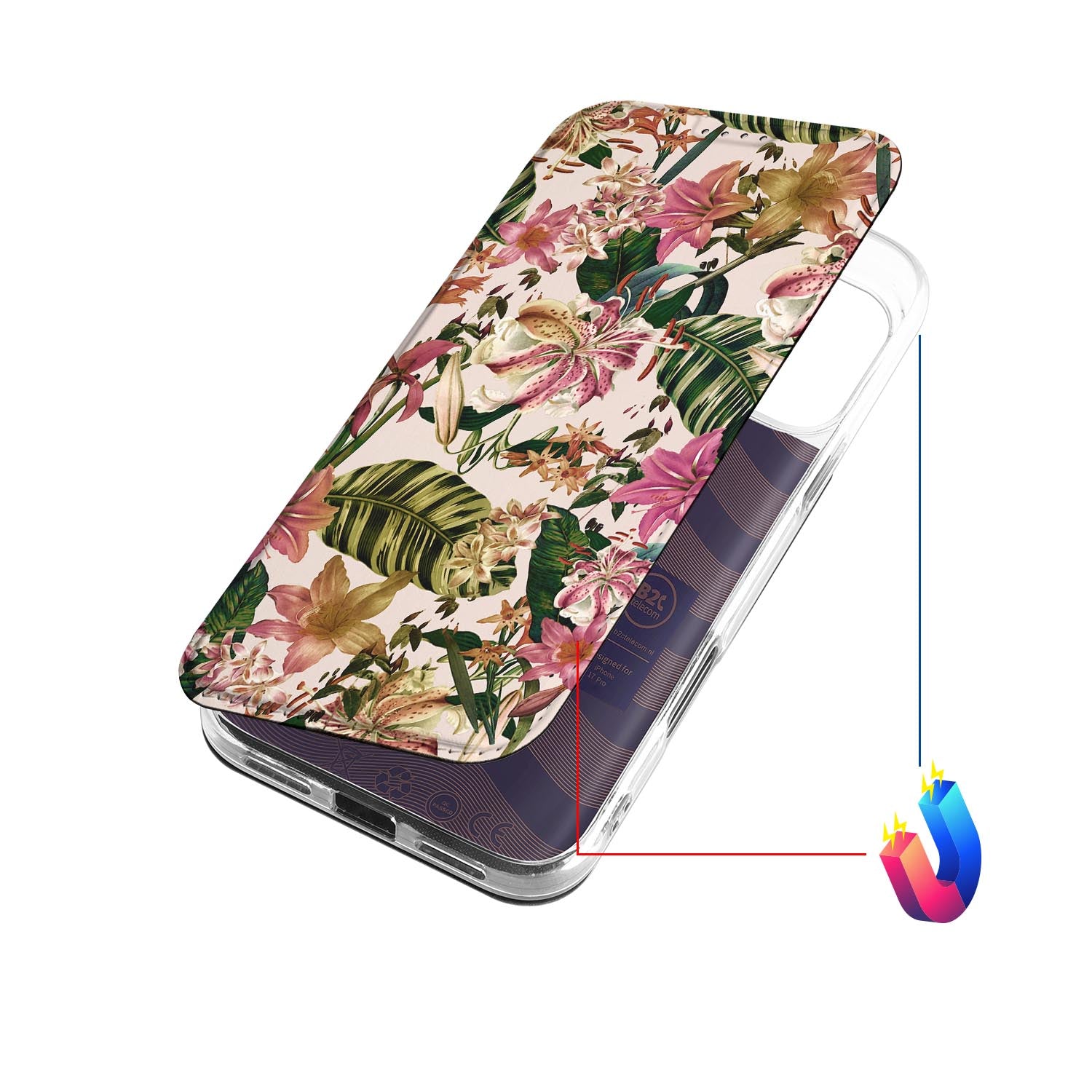 iPhone 17 Pro Standcase Hoesje Flowers bloemen design achterkant