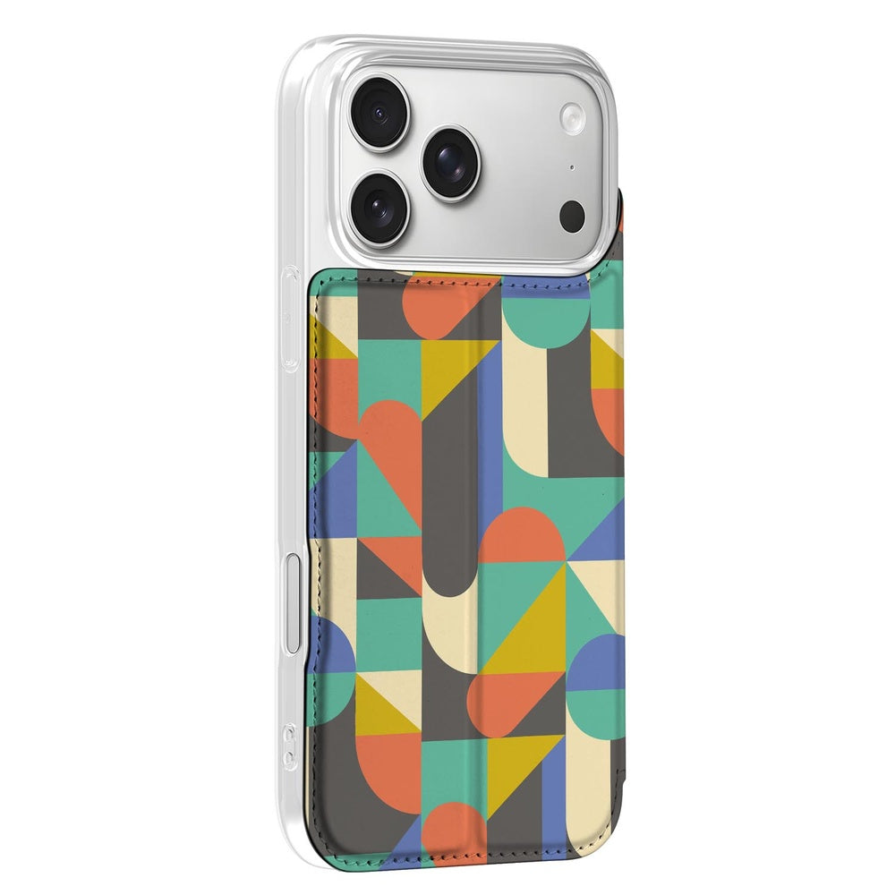 Apple iPhone 17 Pro Book Case Funky Retro design achterkant kleurrijk patroon