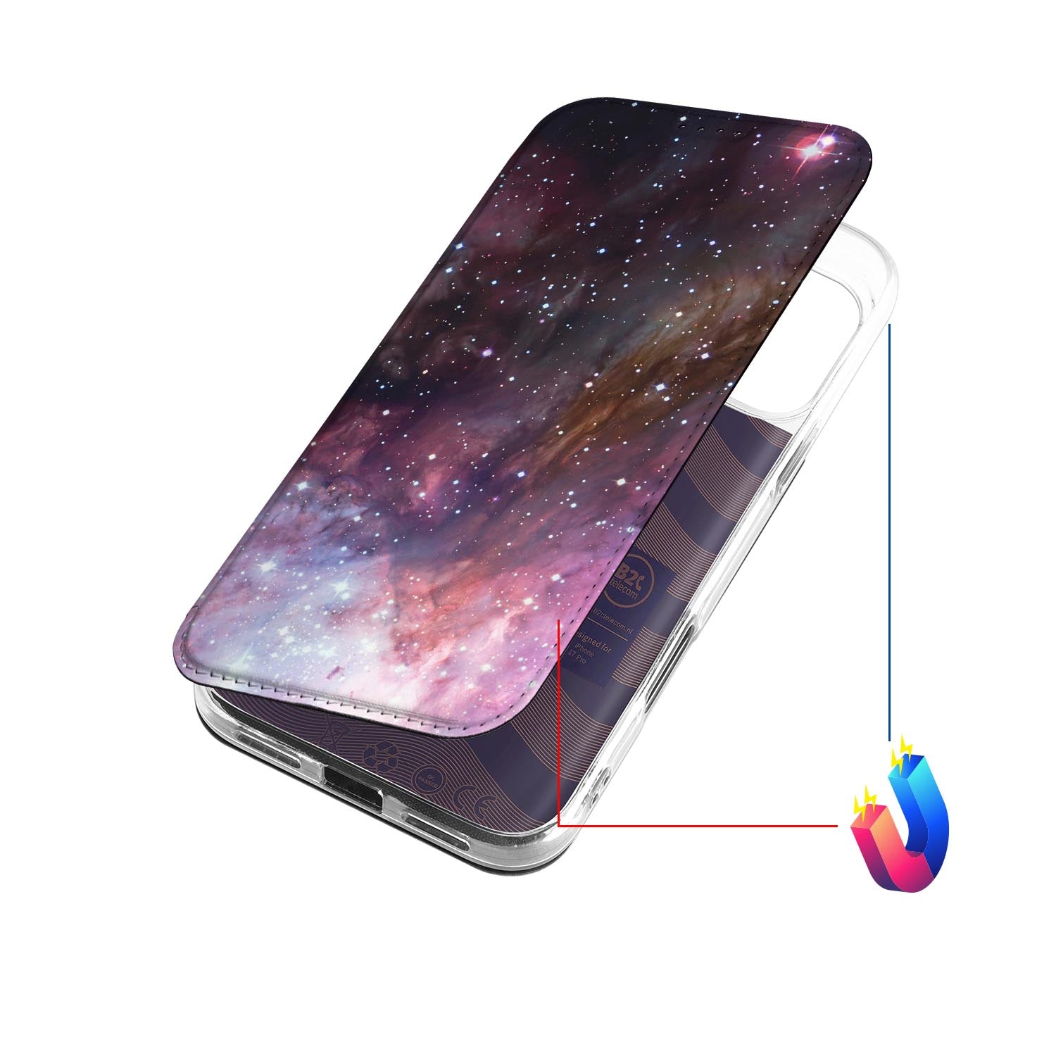 Apple iPhone 17 Pro Book Case Galaxy hoesje galaxy design aanzicht