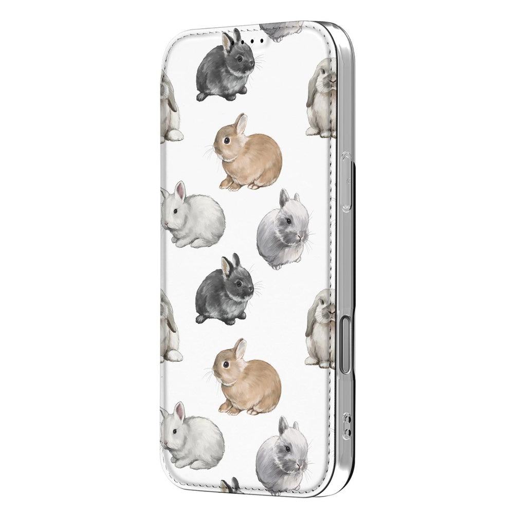 Book Case Apple iPhone 17 Pro Konijntjes konijntjes design zijkant