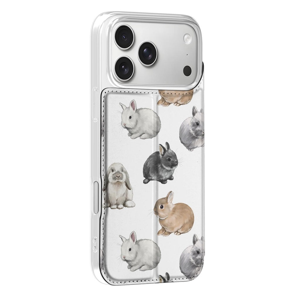 Book Case Apple iPhone 17 Pro Konijntjes hoes konijntjes design zijaanzicht