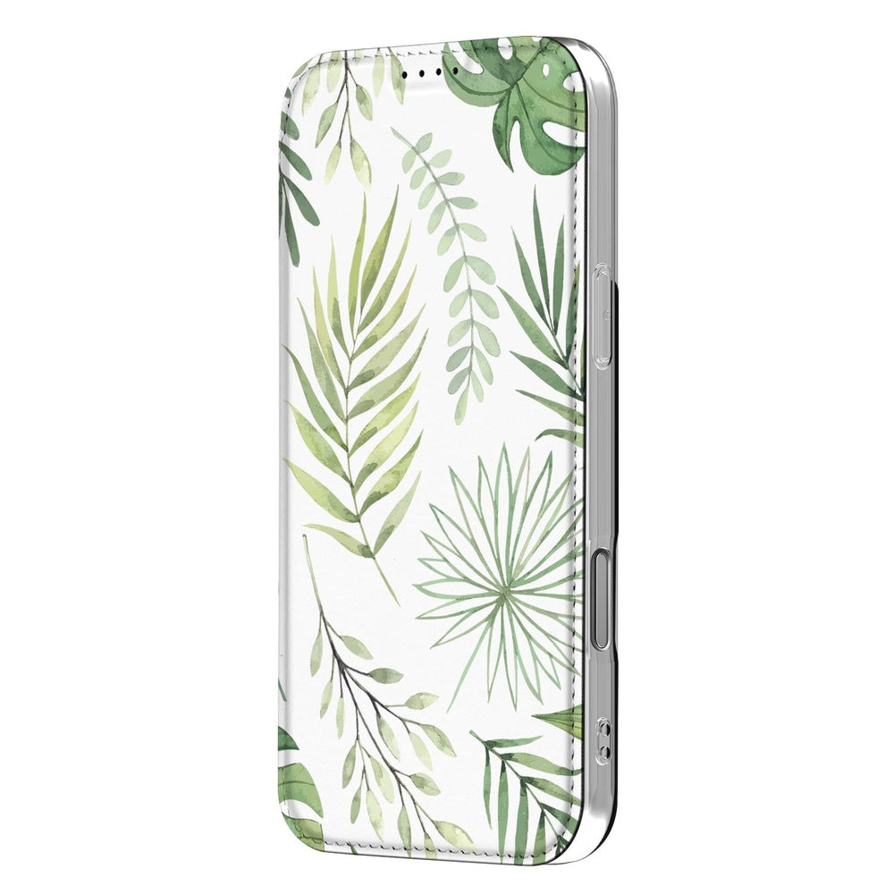 Book Cover iPhone 17 Pro Leaves smartphone case bladeren design zijaanzicht