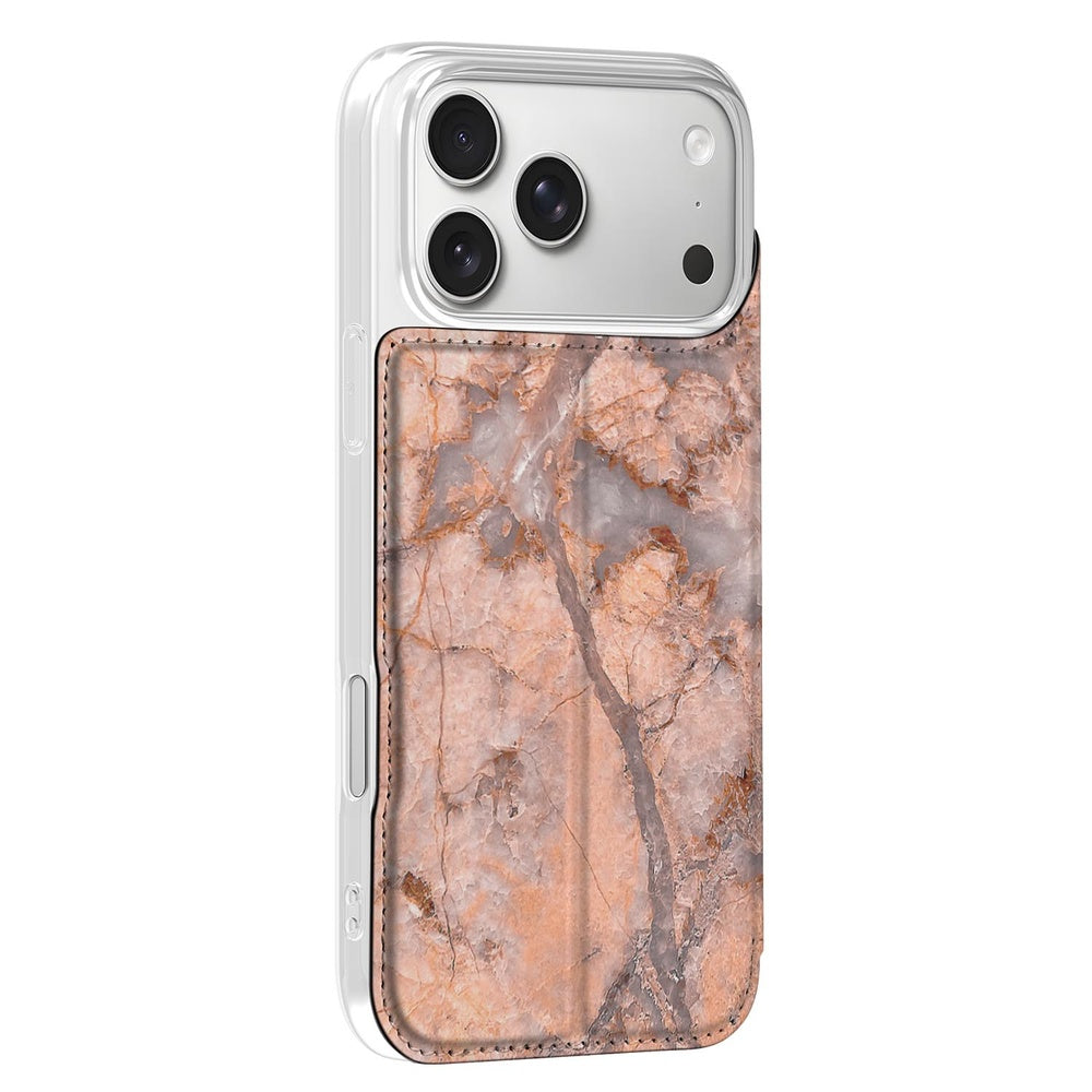 Apple iPhone 17 Pro Bookcase Marmer Oranje achterkant