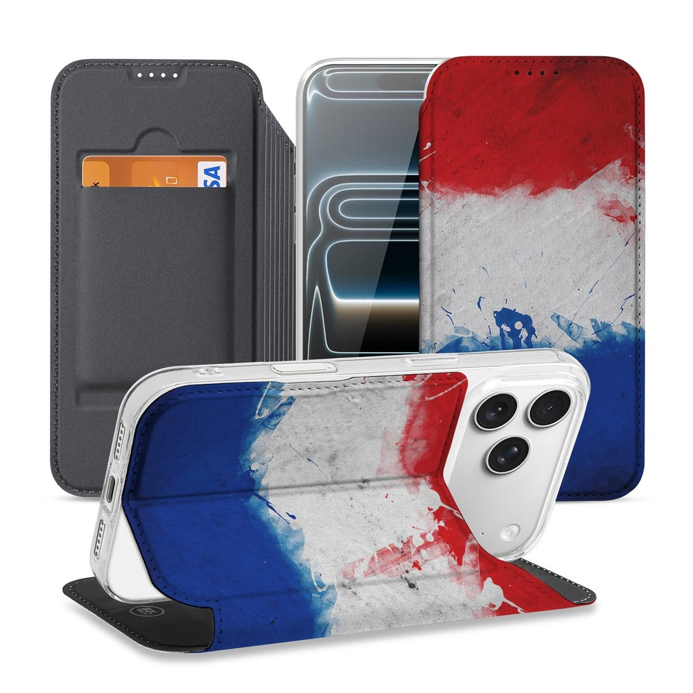 Book Wallet Case Apple iPhone 17 Pro Nederland design Nederlands vlag aanzicht voorkant achterkant