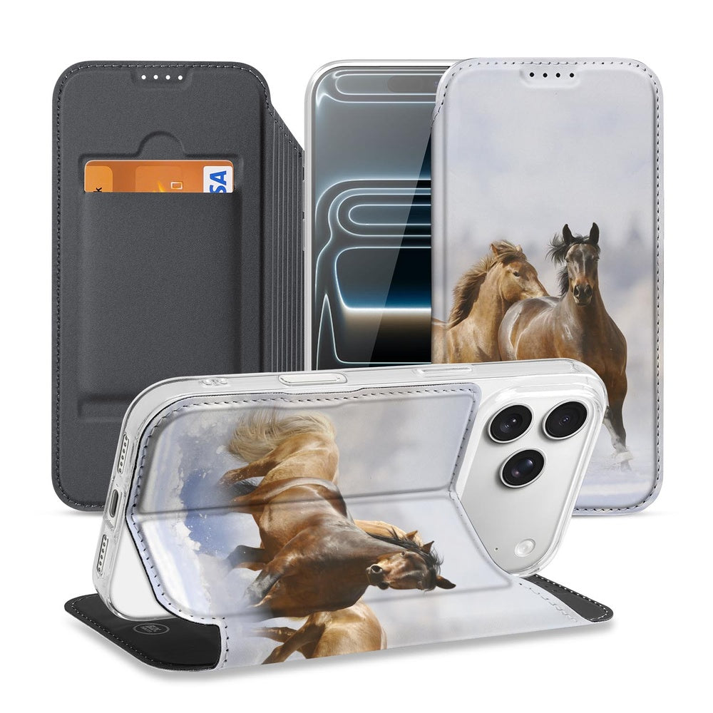 Apple iPhone 17 Pro Smart Cover Hoesje Paarden design met paardenaanzicht
