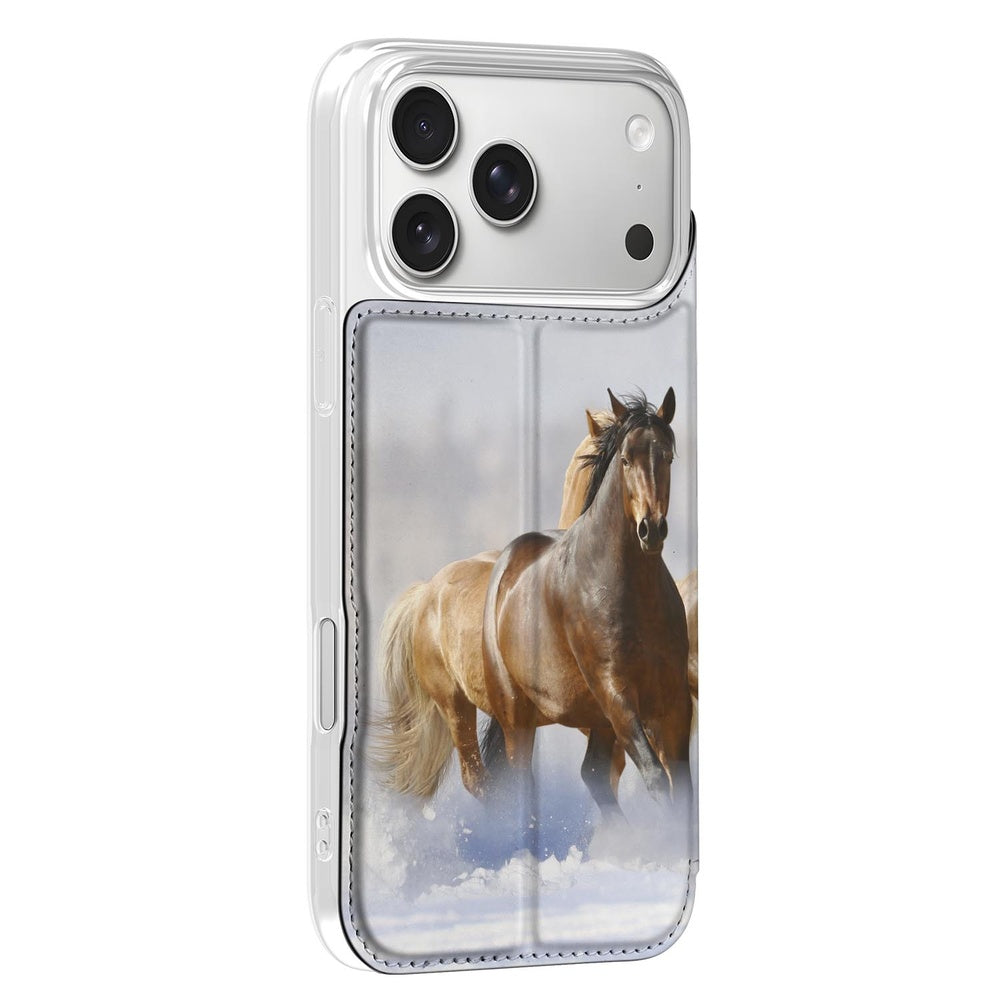 Smart Cover Hoesje iPhone 17 Pro Paarden hoesje paarden ontwerp zijaanzicht