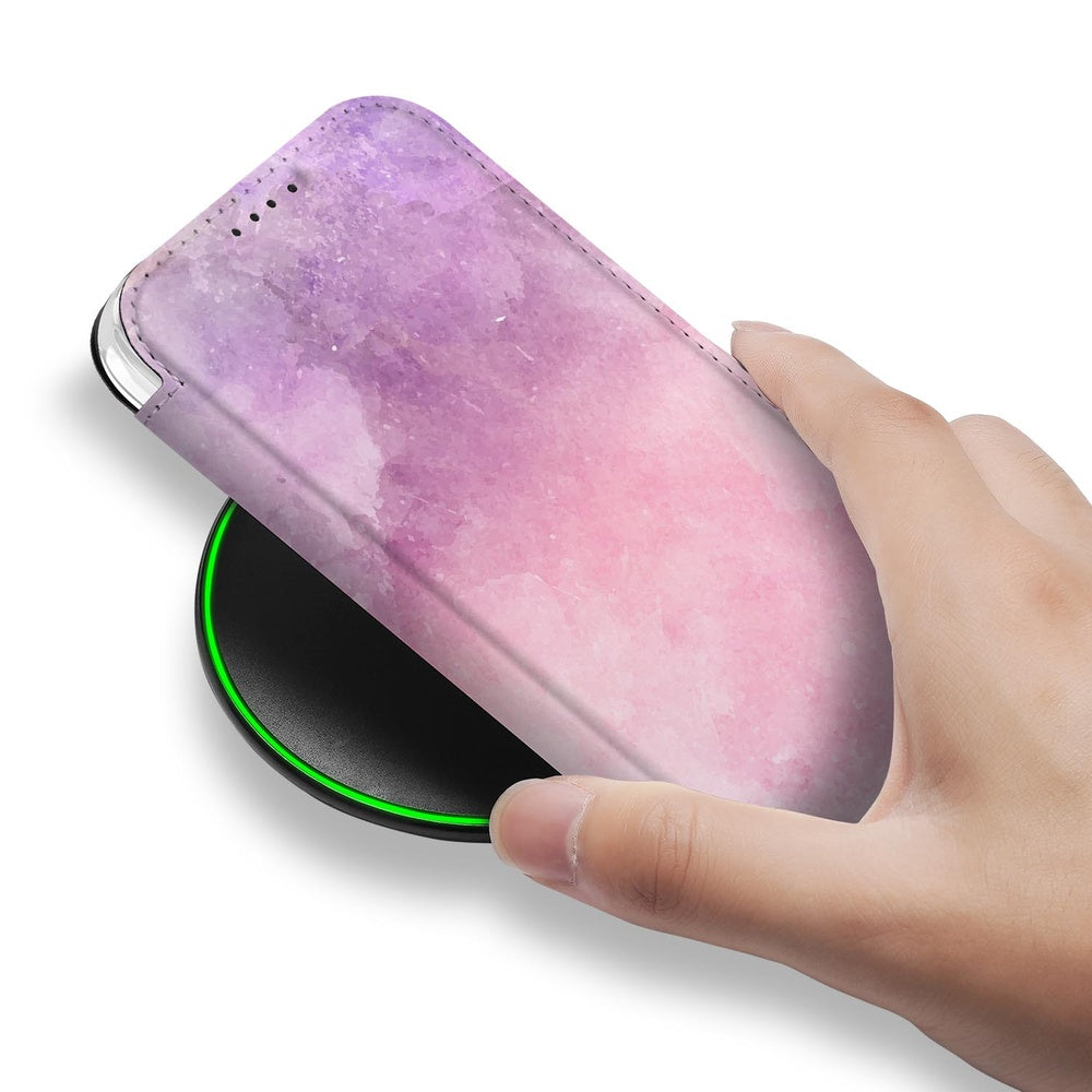 Telefoonhoesje Apple iPhone 17 Pro Pink Purple Paint bookcase bovenkant hand