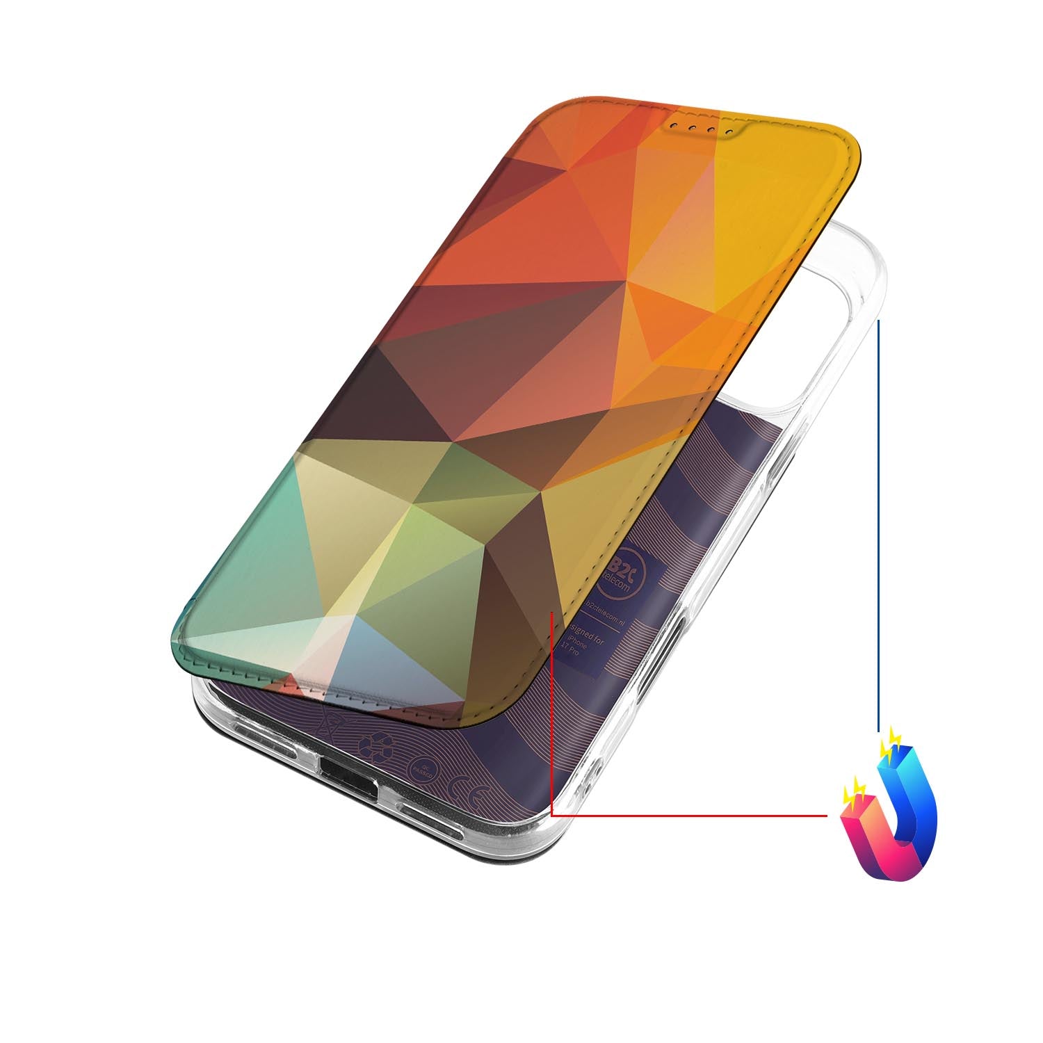 Apple iPhone 17 Pro Book Wallet Case Polygon Color bovenaanzicht