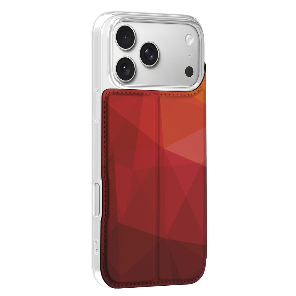 Book Wallet Case Apple iPhone 17 Pro Polygon Red achterzijde design abstract