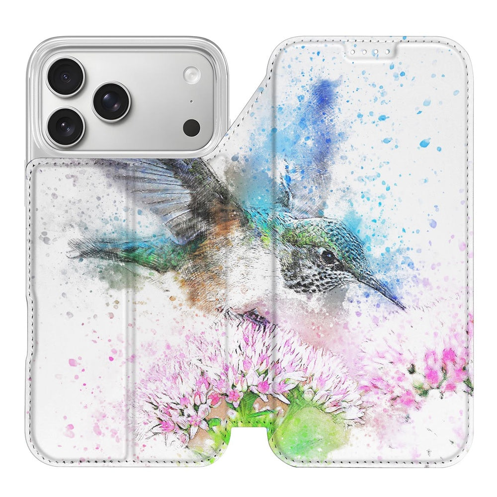 Apple iPhone 17 Pro Flip Style Cover Vogel design naam aanzicht