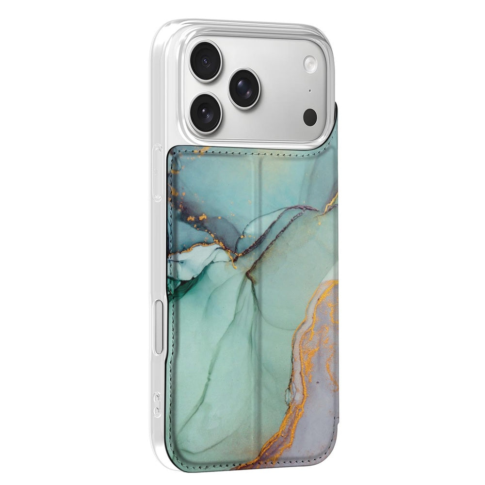iPhone 17 Pro Book Case Watercolor Mix boekhoes kunst ontwerp zijaanzicht