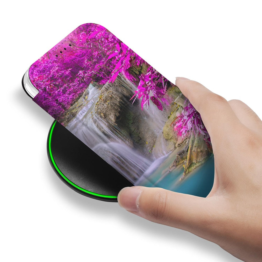 Apple iPhone 17 Pro Bookcase Waterval hand oplader waterval bloemen