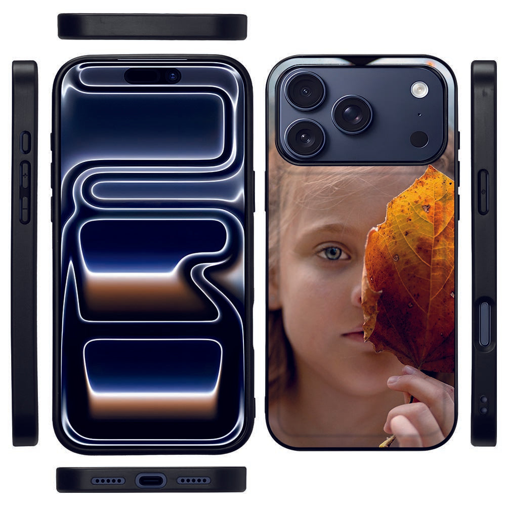 iPhone 17 Pro Max Back Cover met Foto Lichtgewicht Luxe design met foto van kind met blad aanzicht