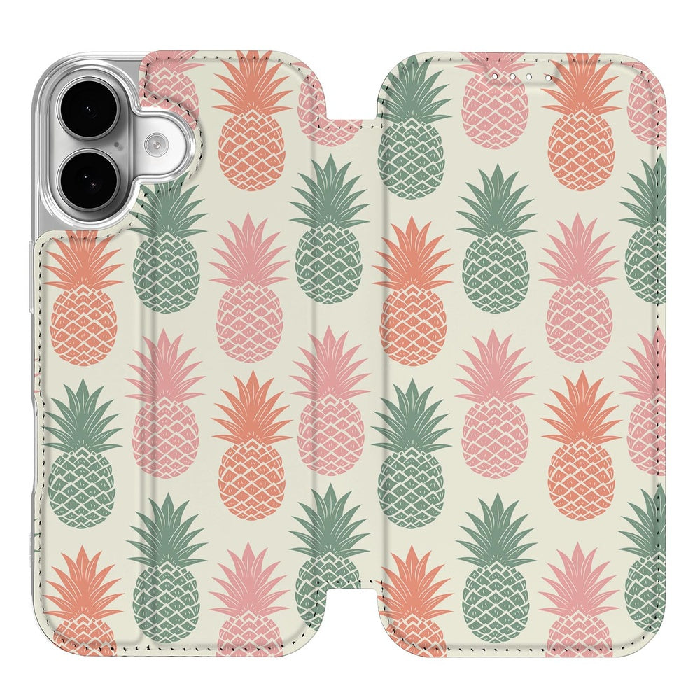 Apple iPhone 17 Book Cover Ananas boekhoes ananas print voorzijde