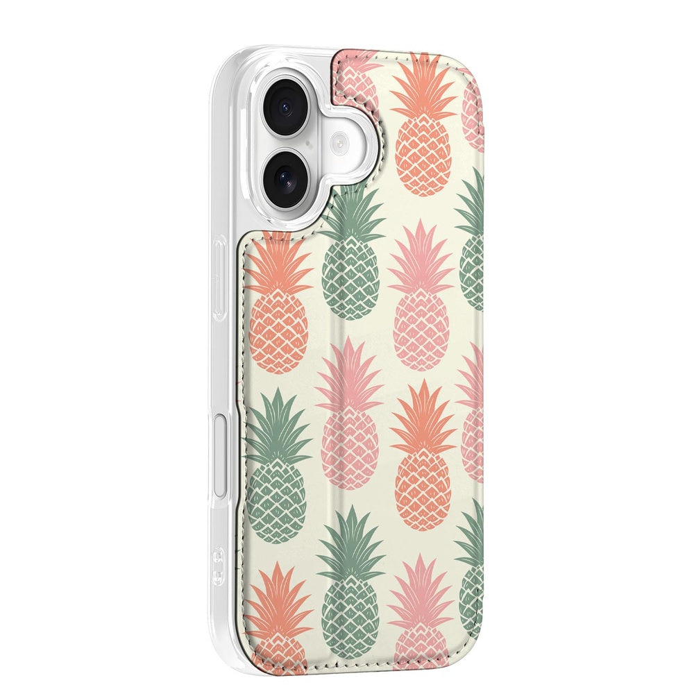 Apple iPhone 17 Book Cover Ananas design ananas print aanzicht
