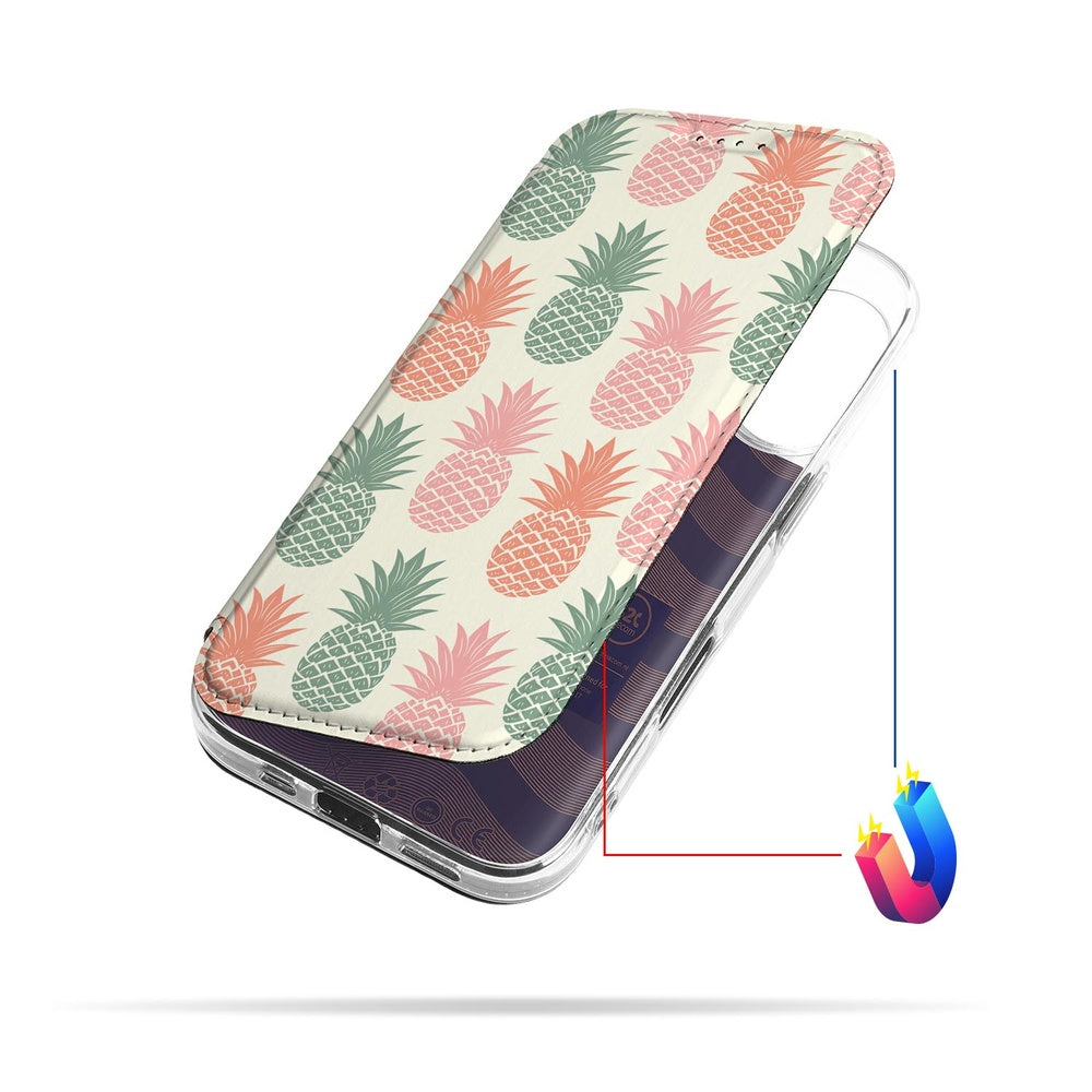 Apple iPhone 17 Book Cover Ananas book cover ananas print voorzijde