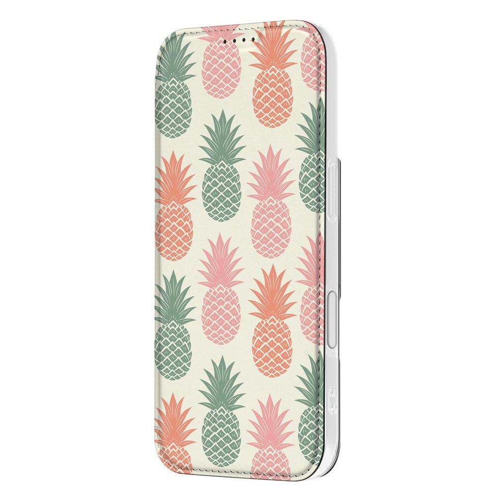 Apple iPhone 17 Book Cover Ananas boekcover ananas print aanzicht