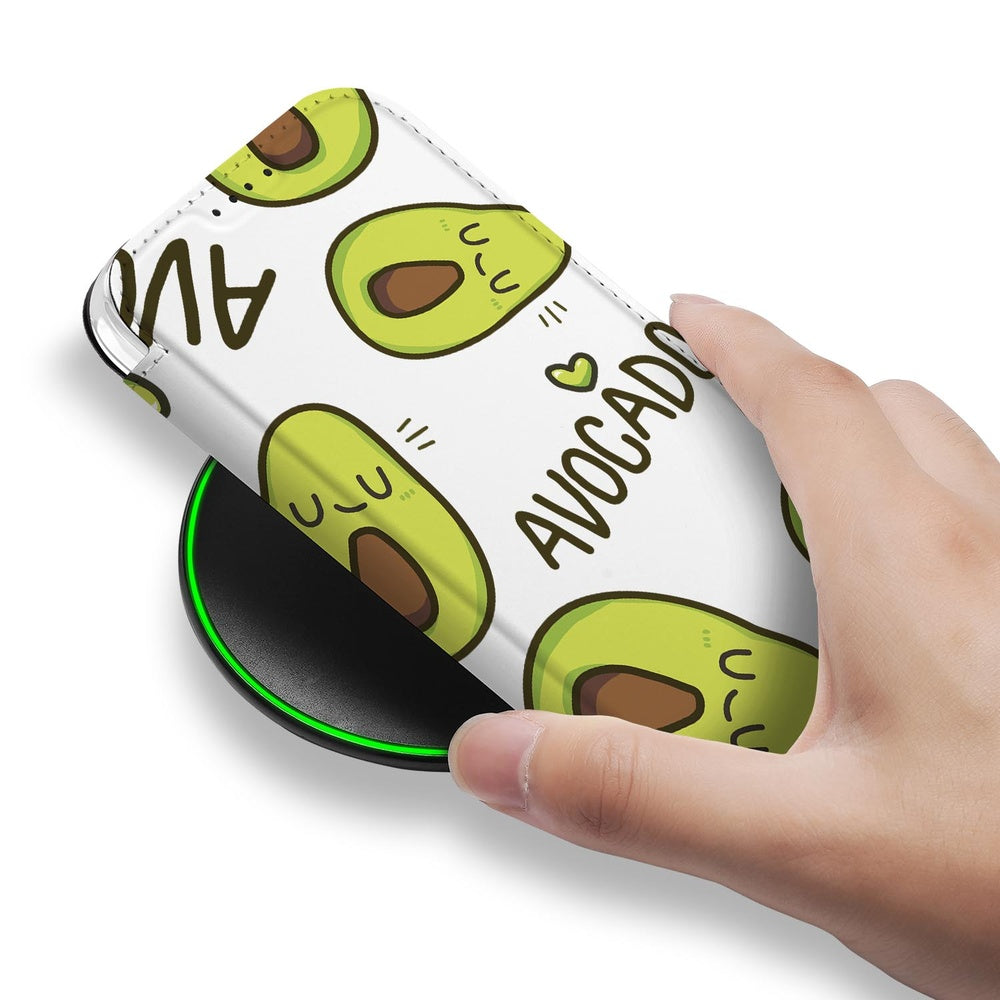 Apple iPhone 17 Book Wallet Case Avocado Singing hand aanzicht