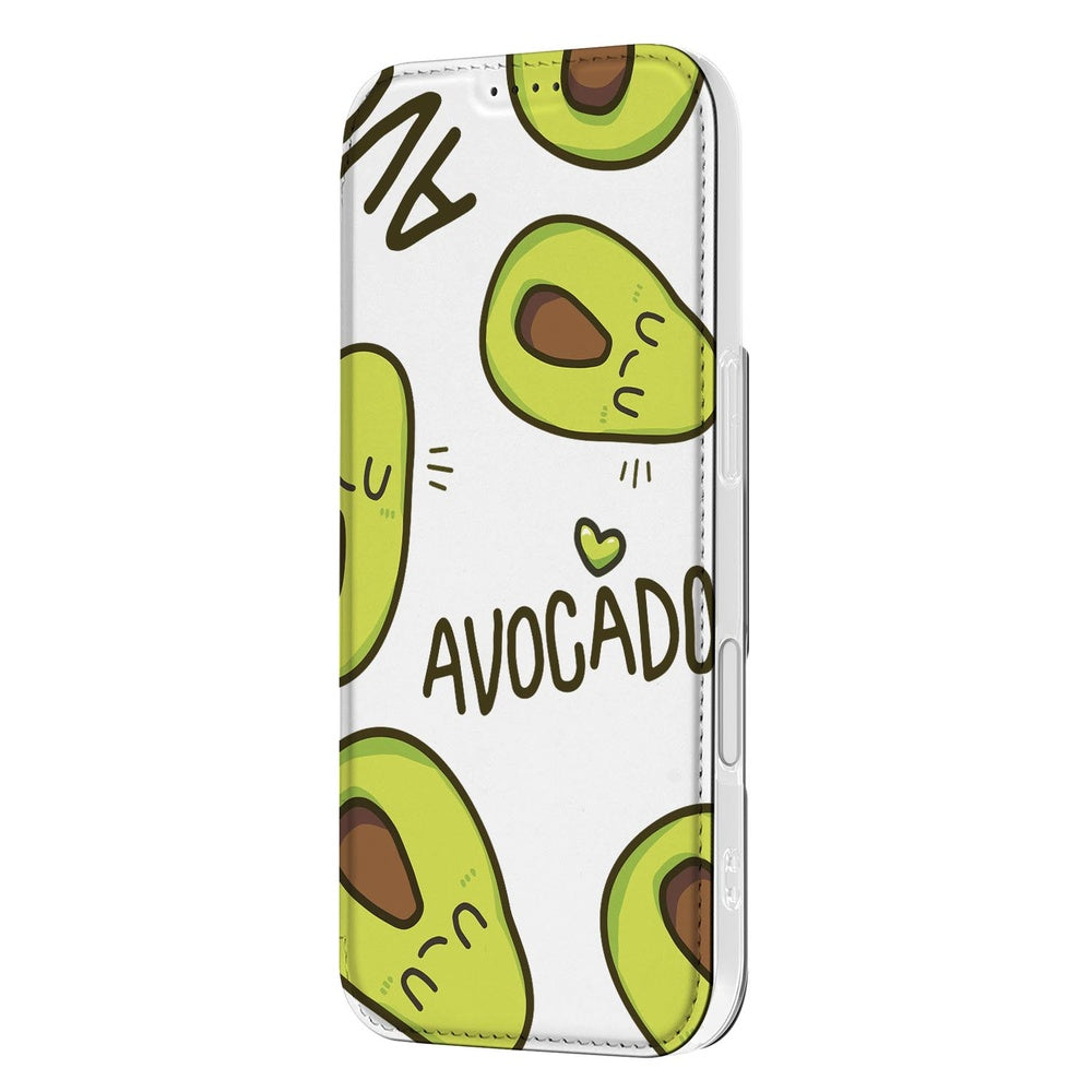 Apple iPhone 17 Book Wallet Case Avocado Singing avocado design front