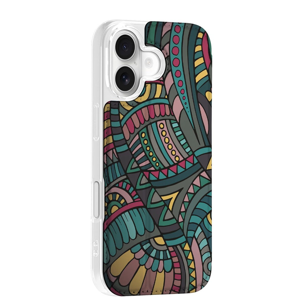 iPhone 17 Flip Style Cover Aztec flipcase kunstzinnig design aanzicht