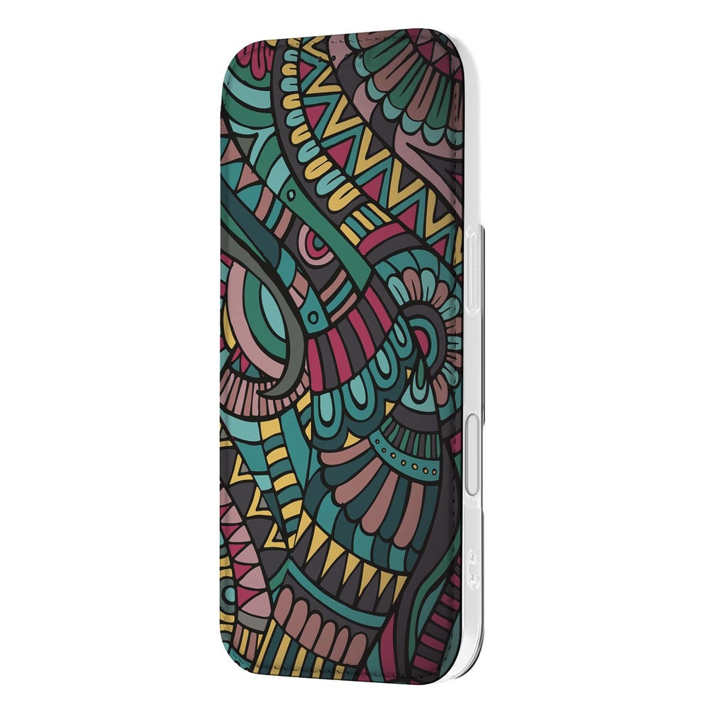iPhone 17 Flip Style Cover Aztec design patroon aanzicht
