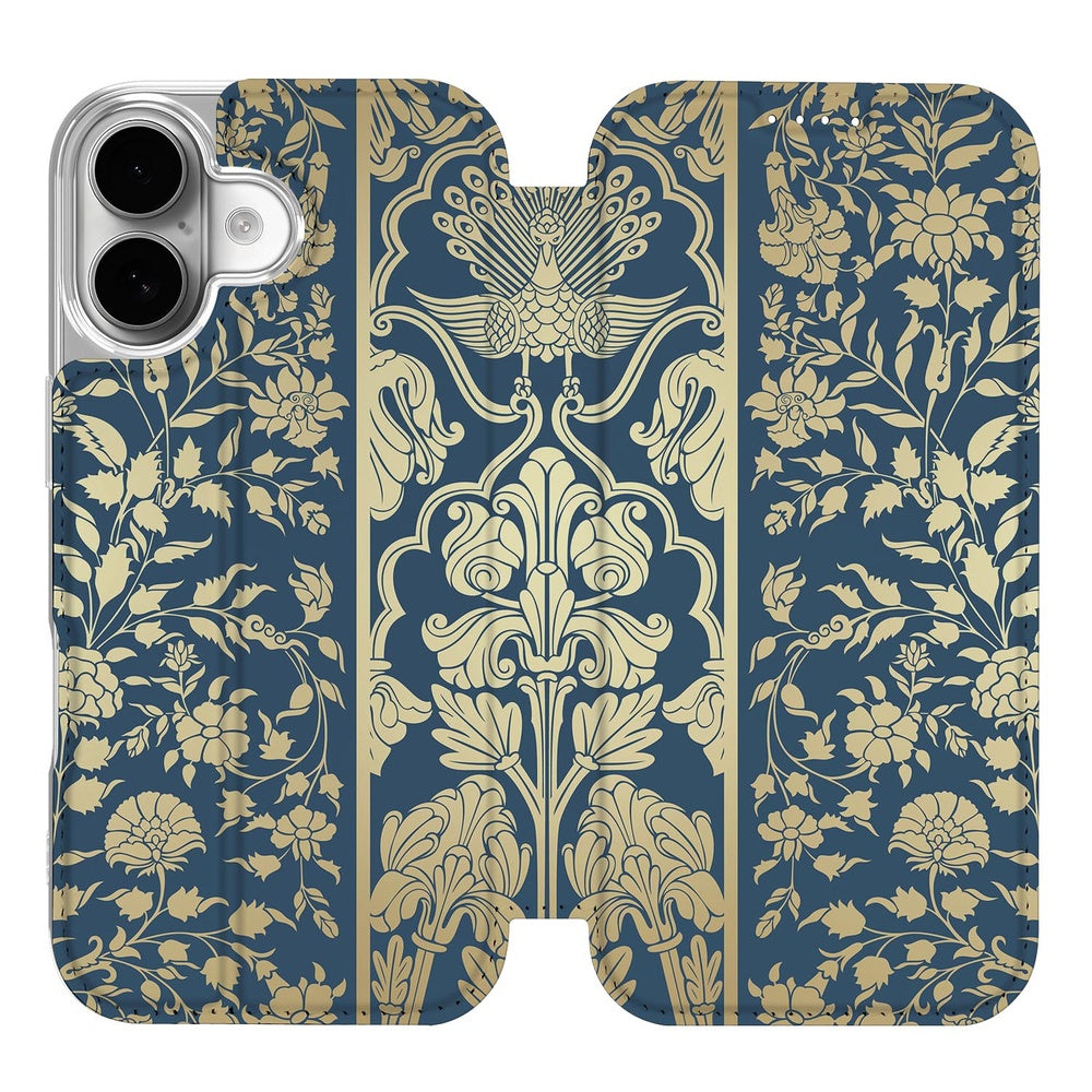 Apple iPhone 17 Smart Cover Hoesje Beige Flowers design volgens aanzicht