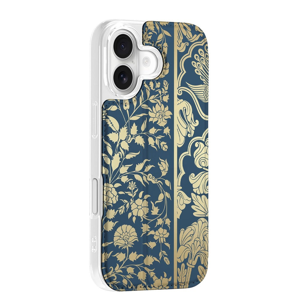 Apple iPhone 17 Smart Cover Hoesje Beige Flowers designbeige bloemenmotieven aanzicht