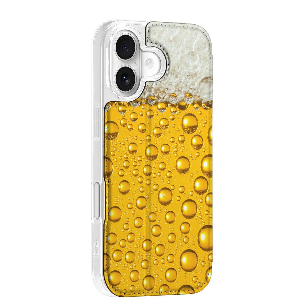 Apple iPhone 17 Wallet Case Bier design bier aanzicht