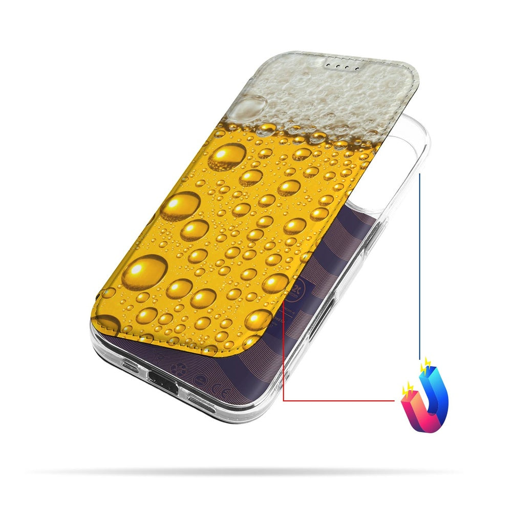 Apple iPhone 17 Wallet Case Bier ontwerp aanzicht boven