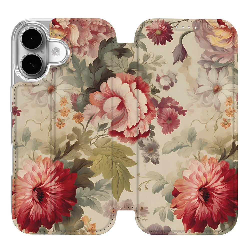 Apple iPhone 17 Book Case Bloemen bloemenboeket ontwerp vooraan
