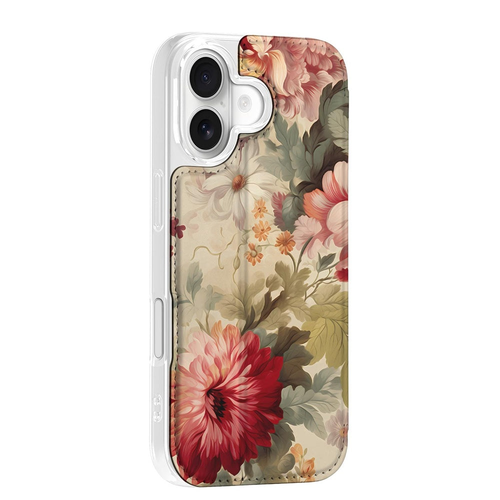 Apple iPhone 17 Book Case Bloemen design bloemen aanzicht