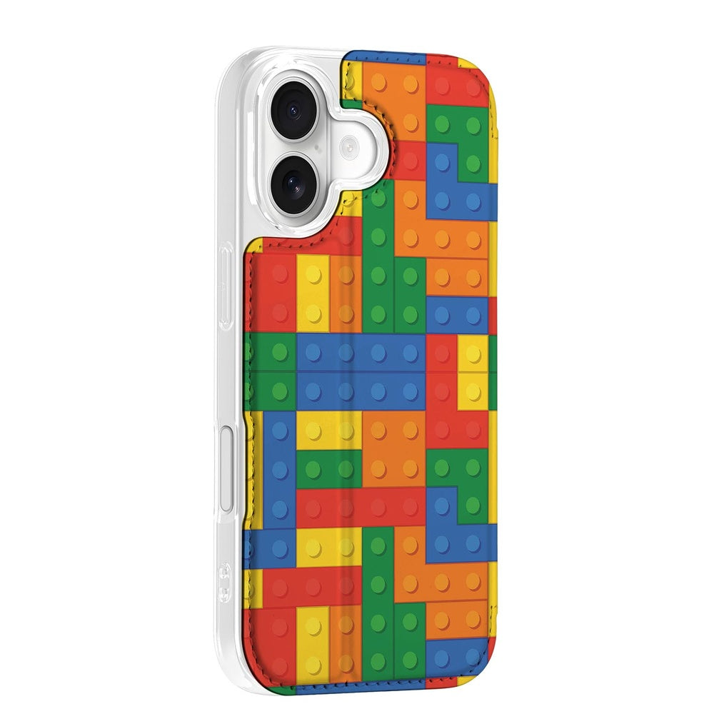 Apple iPhone 17 Book Cover Blokken design blokprint zijkant