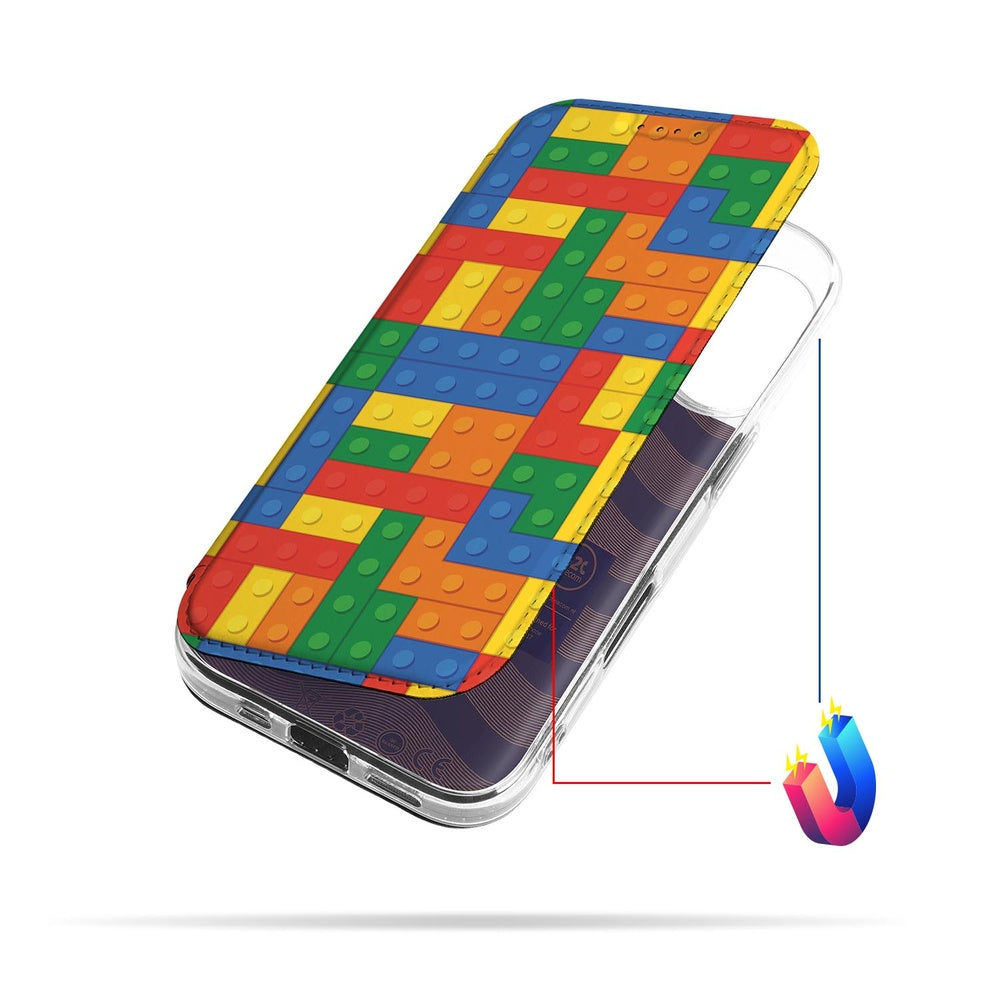 Apple iPhone 17 Book Cover Blokken design blokprint aanzicht