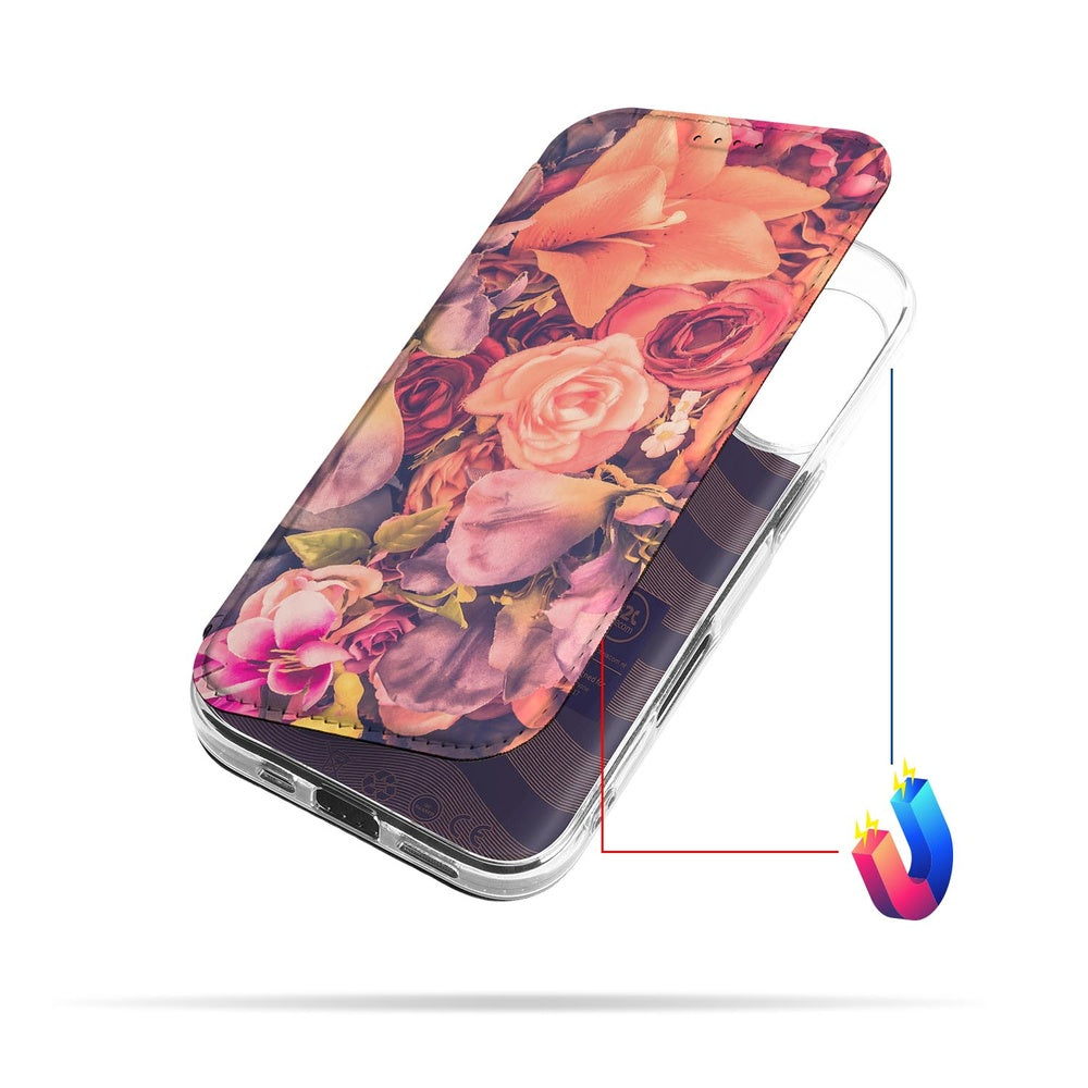 Apple iPhone 17 Telefoonhoesje Bosje Bloemen achterkant bloemenprint zijde