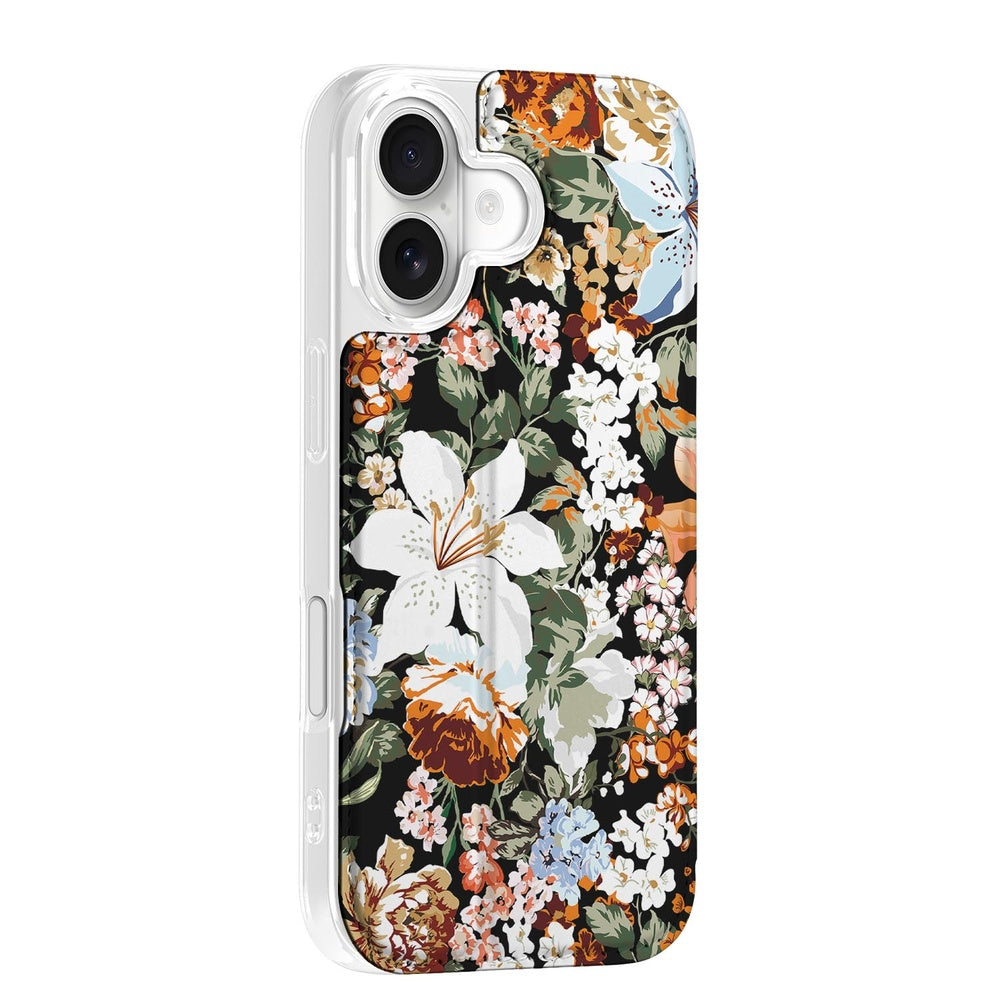 Apple iPhone 17 Smart Cover Hoesje Dark Flowers bloemen design aanzicht