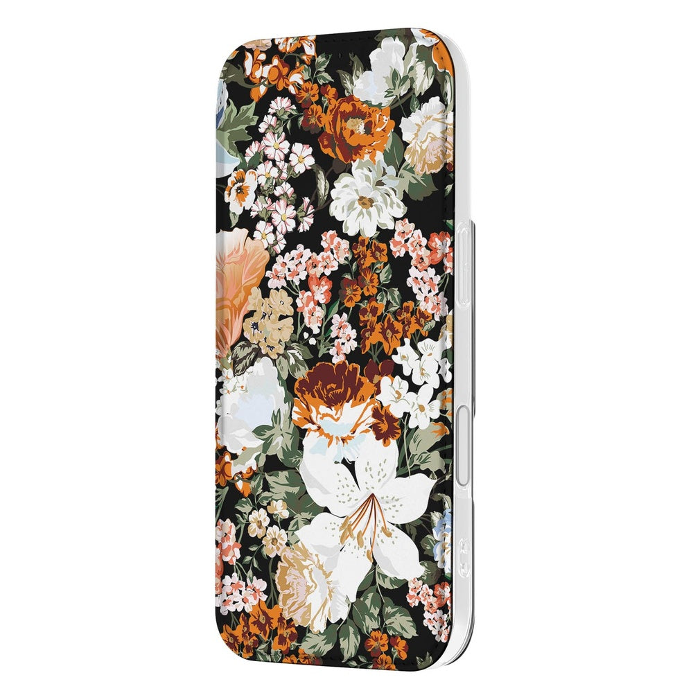 Apple iPhone 17 Smart Cover Hoesje Dark Flowers bloemen ontwerp aanzicht