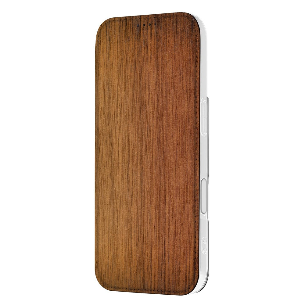 Apple iPhone 17 Wallet Case Donker Hout wallet case donker hout aanzicht