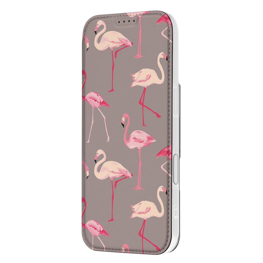 Apple iPhone 17 Book Case Flamingo bookcase flamingo aanzicht
