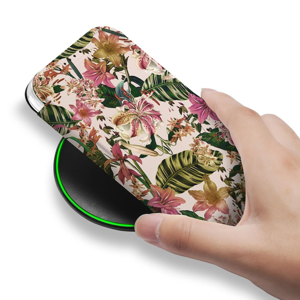 iPhone 17 Book Case Flowers bloemenmotief aanzicht