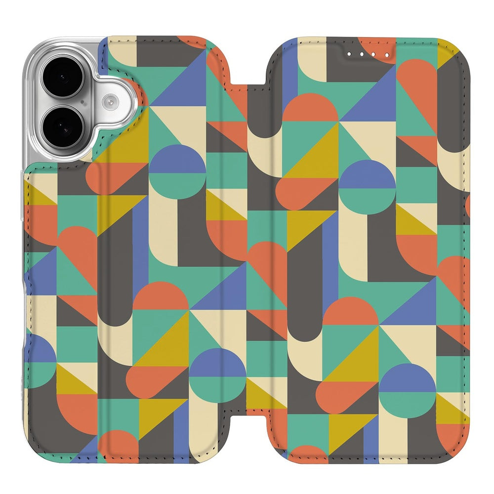Apple iPhone 17 Book Cover Funky Retro design hoesje aanzicht