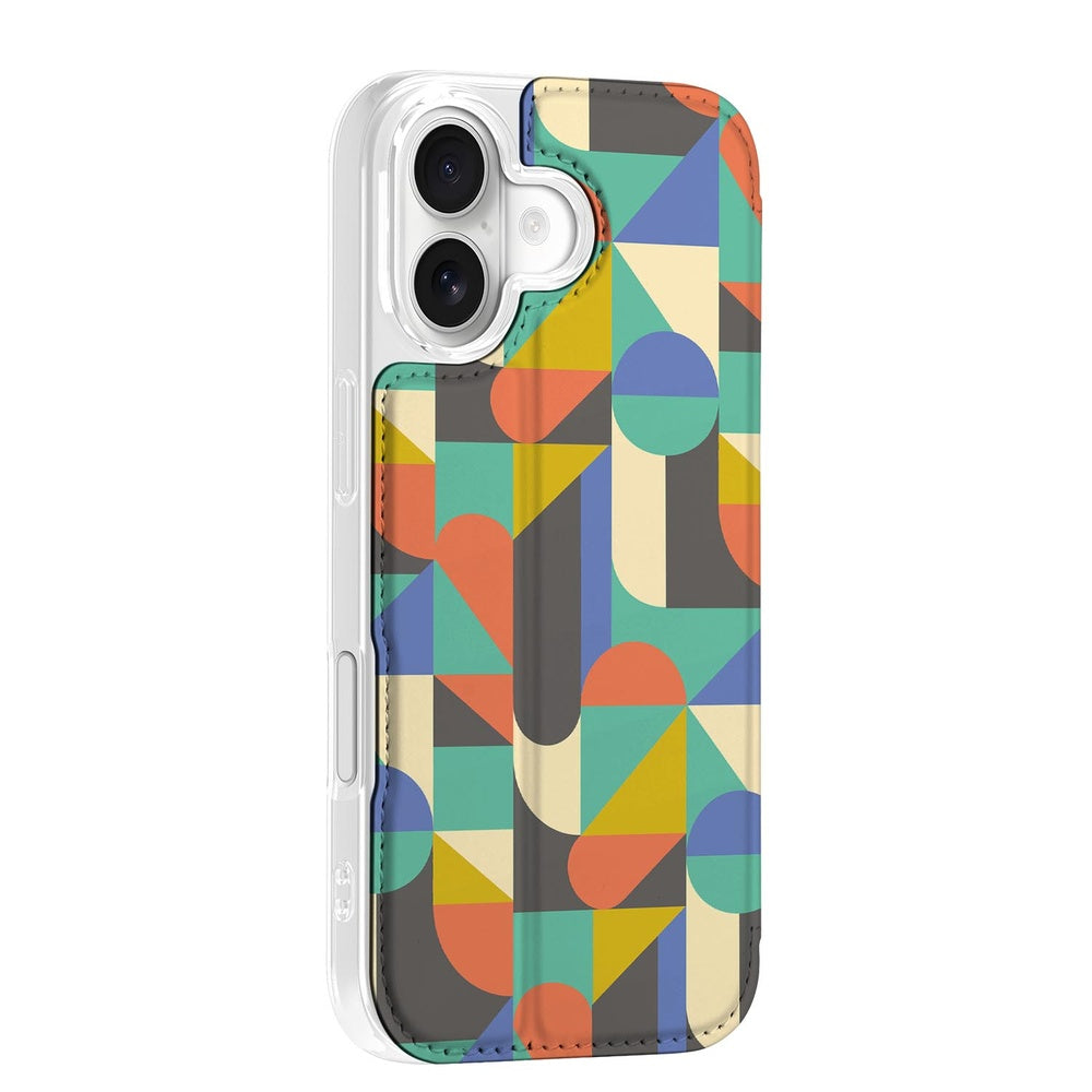 Apple iPhone 17 Book Cover Funky Retro hoesje design kleurrijk aanzicht