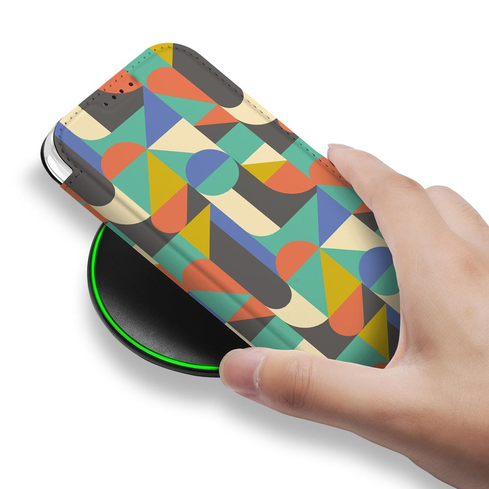 Apple iPhone 17 Book Cover Funky Retro design hoesje aanzicht
