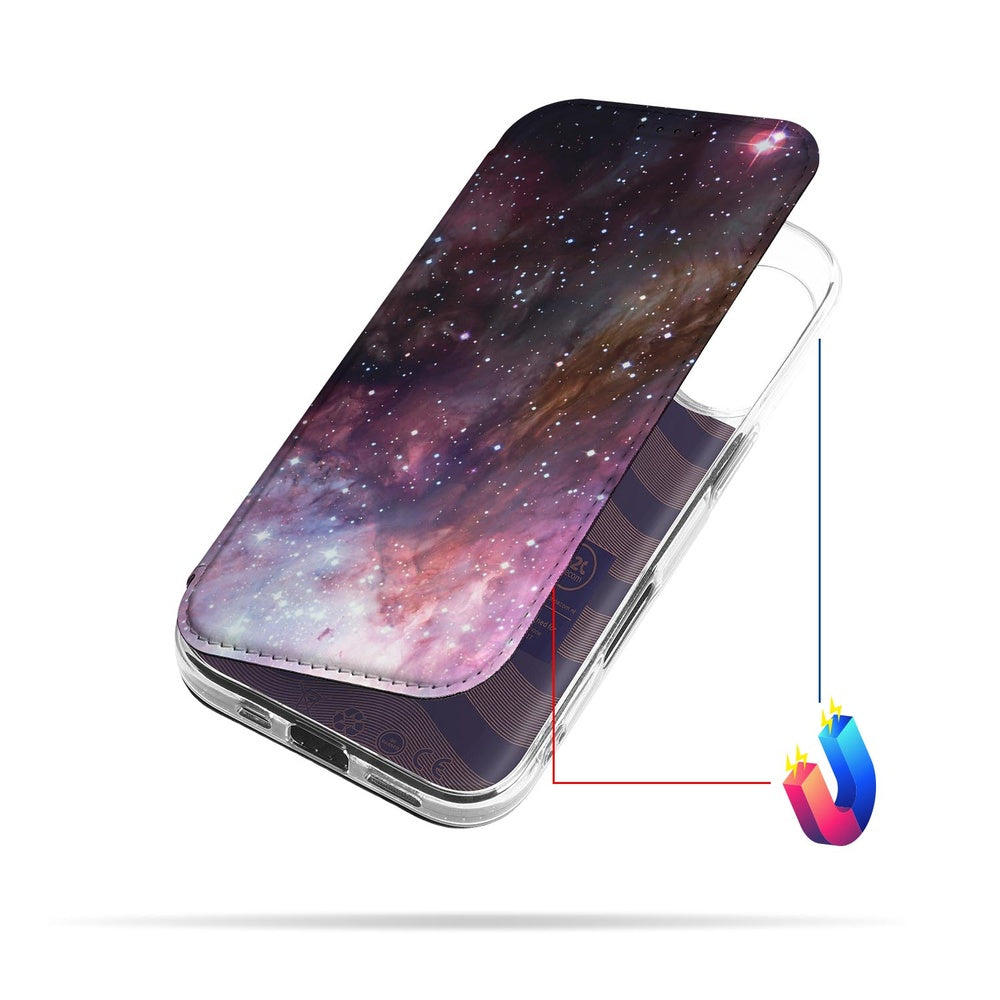 Apple iPhone 17 Bookcase Galaxy boekhoes design galaxy aanzicht