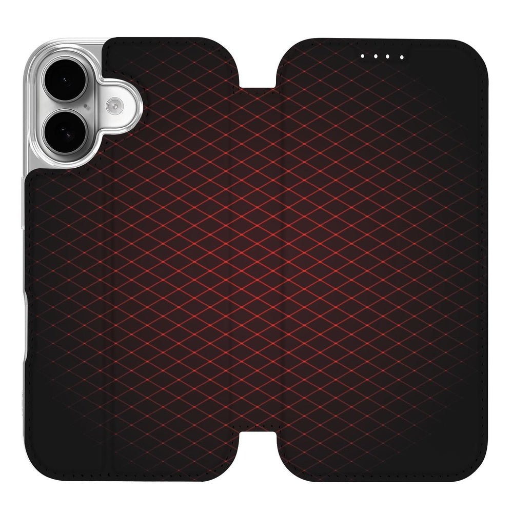 Telefoonhoesje iPhone 17 Geruit Rood standcase geruit rood zwart aanzicht