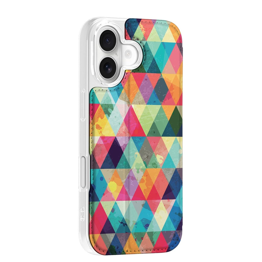 Bookcase Apple iPhone 17 Geruit telefoonhoes kleurrijk design zijaanzicht