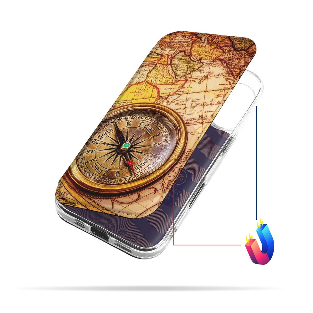 Wallet Case Apple iPhone 17 Kompas kompas design voorkant